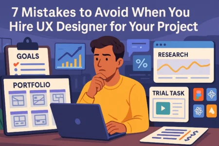 7 Mistakes to Avoid When You Hire UX Designer for Your Project Read more about the article 7 Mistakes to Avoid When You Hire UX Designer for Your Project