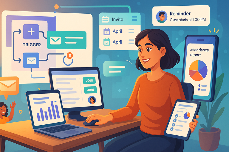 An informative illustration about
Automating Class Management With LearnWorlds And Zoom