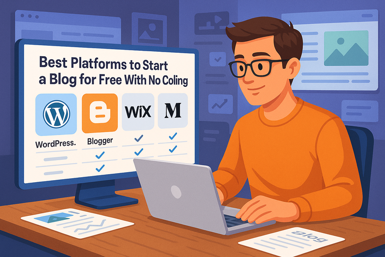 Best Platforms to Start a Blog for Free With No Coding You are currently viewing Best Platforms to Start a Blog for Free With No Coding