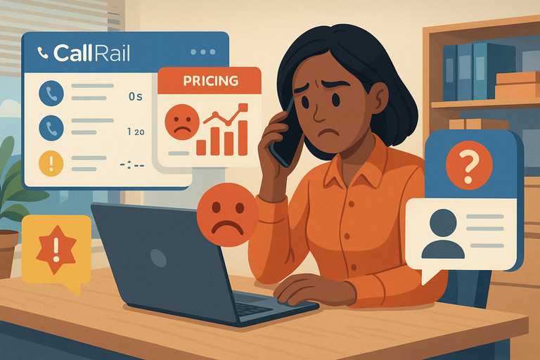 An informative illustration about
Common Complaints Found in CallRail Reviews