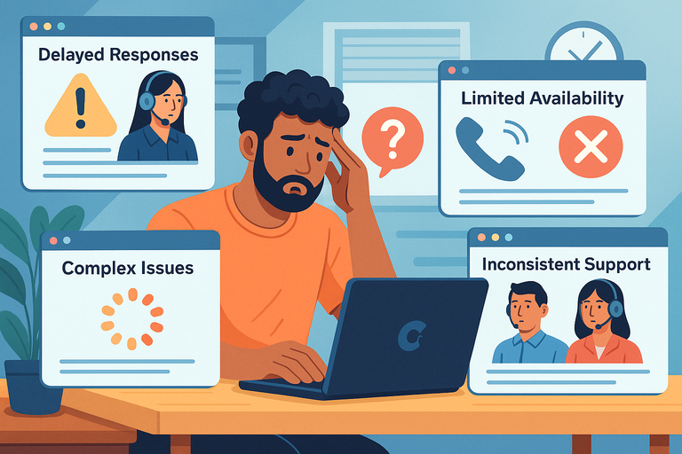 An informative illustration about
Common Issues Users Report About CallRail Support