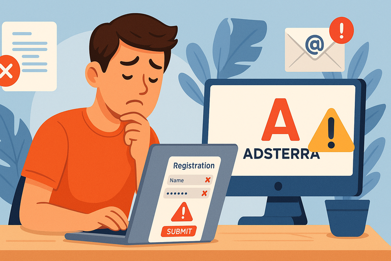 An informative illustration about
Common Mistakes to Avoid When Creating an Adsterra Account