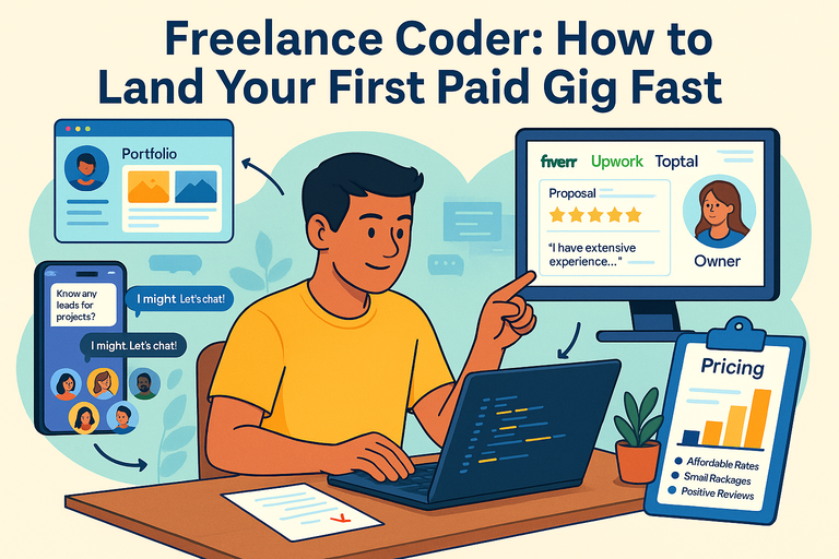 You are currently viewing Freelance Coder: How to Land Your First Paid Gig Fast