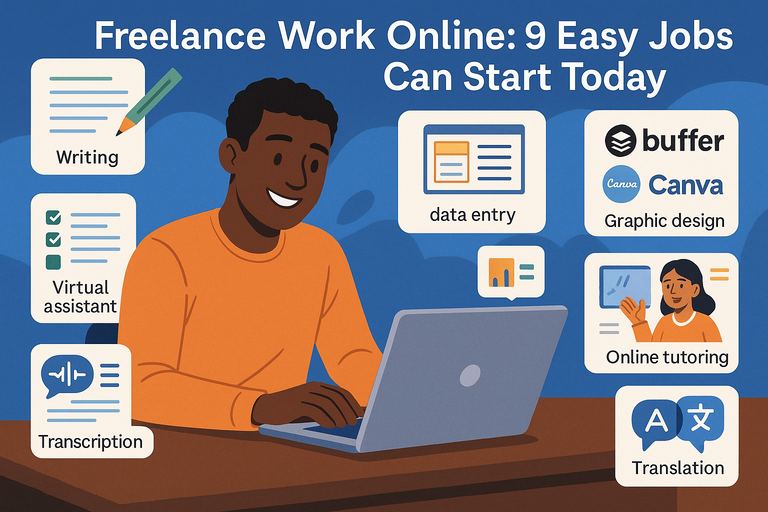 You are currently viewing Freelance Work Online: 9 Easy Jobs You Can Start Today