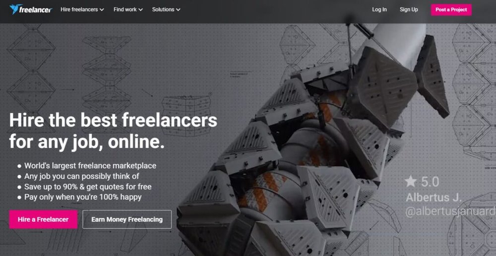 An informative illustration about
Freelancer.com