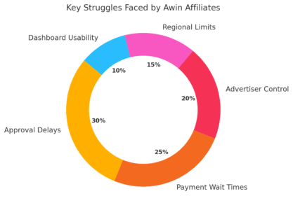 An informative illustration aboutKey Struggles Faced By Affiliates Using Awin