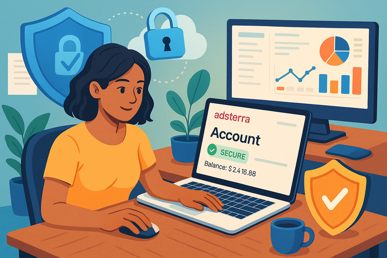 An informative illustration about
Securing and Managing Your New Adsterra Account