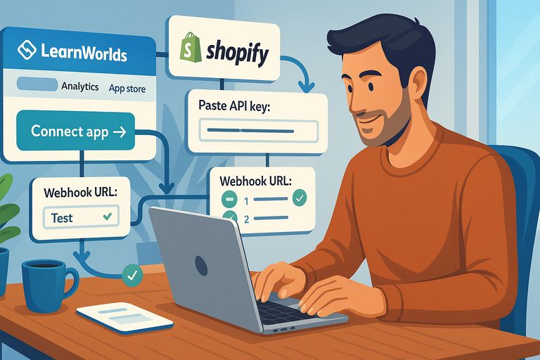 LearnWorlds Shopify Setup: What Works, What Fails An informative illustration about
Step-By-Step LearnWorlds Shopify Setup Guide