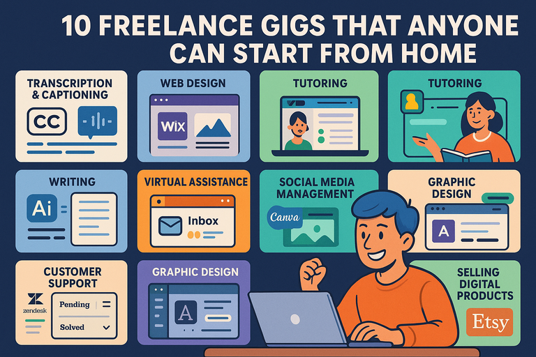 You are currently viewing 10 Freelance Gigs That Anyone Can Start from Home