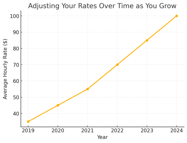 An informative illustration about
Adjusting Your Rates Over Time as You Grow