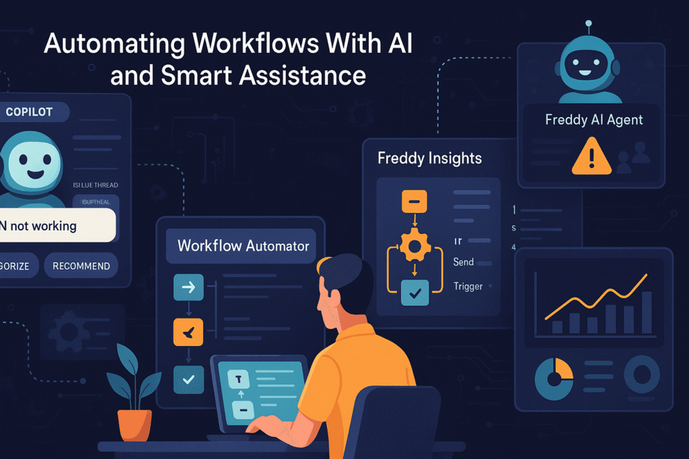 How Freshworks Freshservice Simplifies IT Management An informative illustration about
Automating Workflows With AI and Smart Assistance