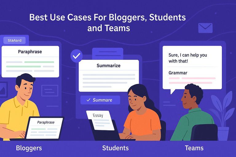 QuillBot Grammar Checker Paraphrase Tool Review An informative illustration about
Best Use Cases For Bloggers, Students, And Teams