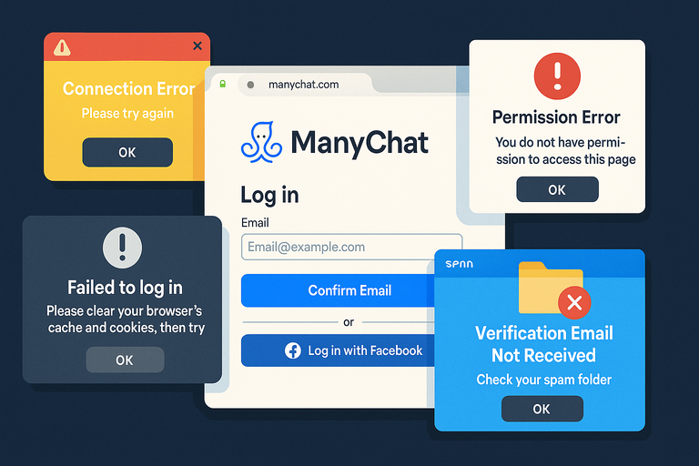 An informative illustration about
Common ManyChat Sign Up Issues and How to Fix Them