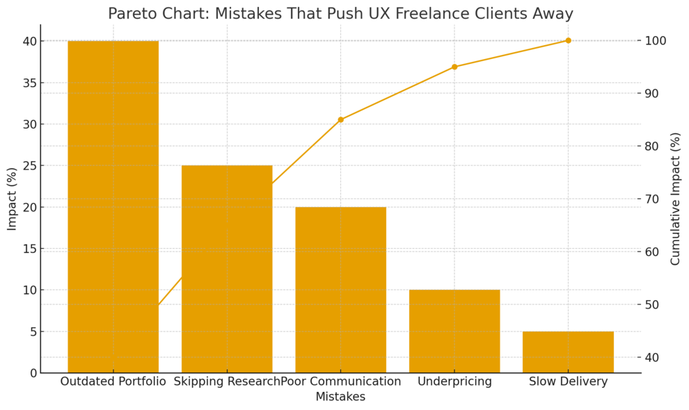UX Design Freelance: How to Get Clients and Build Trust An informative illustration about
Common Mistakes That Push UX Freelance Clients Away