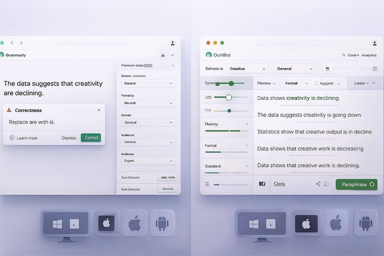 Honest Comparison: QuillBot Grammarly Review & Results An informative illustration about
Comparing User Experience And Interface Design