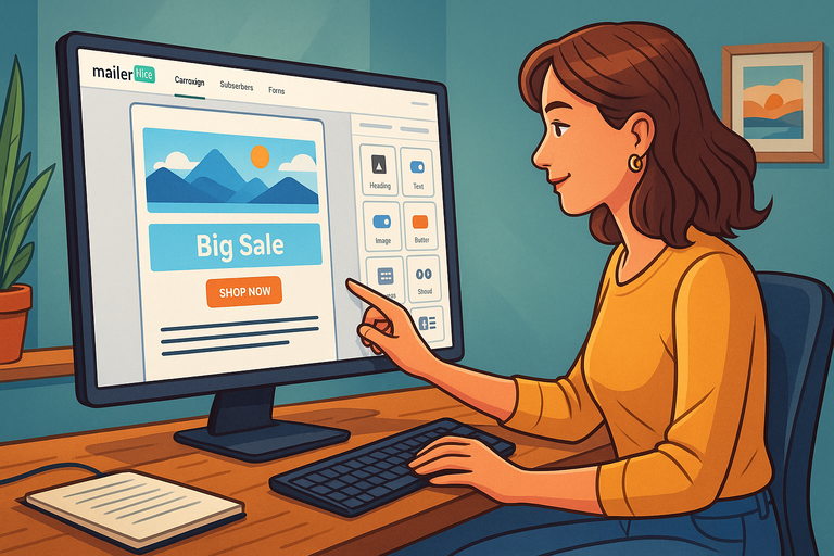 An informative illustration about
Design Your First MailerLite Email Campaign