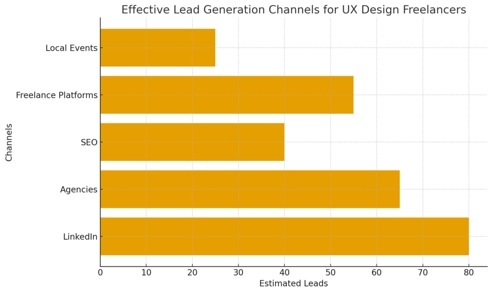 UX Design Freelance: How to Get Clients and Build Trust An informative illustration about
Effective Lead Generation Channels For UX Design Freelancers
