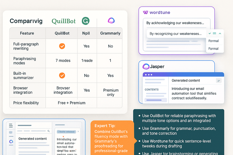 An informative illustration about
QuillBot vs Other Paraphrasing Tools