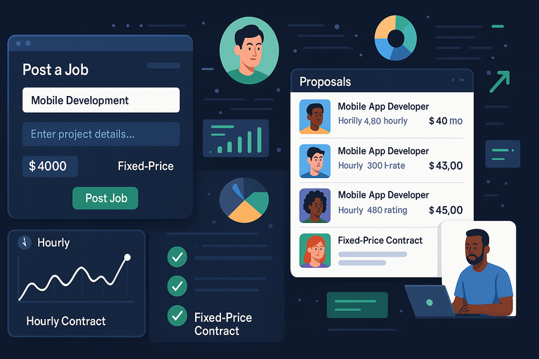 An informative illustration about
Understand the Upwork Hiring Process