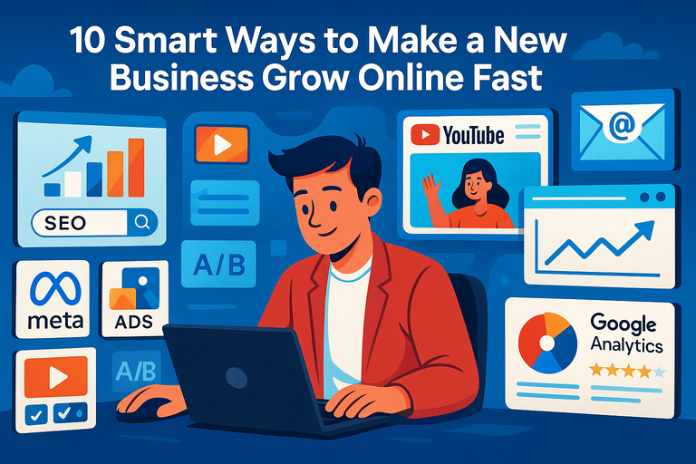 You are currently viewing 10 Smart Ways to Make a New Business Grow Online Fast