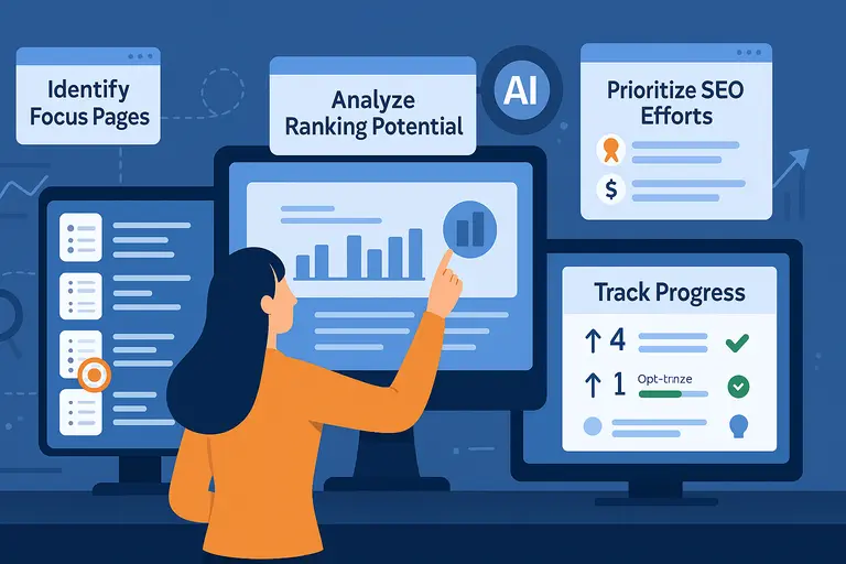 SEO Plugin by Squirrly SEO: What Makes It Different? An informative illustration aboutAI-Powered Focus Pages Strategy Explained Clearly