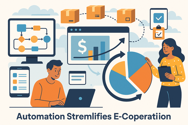 How Salesforce Ecommerce Helps Brands Scale With Ease An informative illustration about
Automation Simplifies Complex Ecommerce Operations