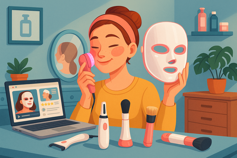 An informative illustration about
Beauty and Skincare Devices for At-Home Treatments