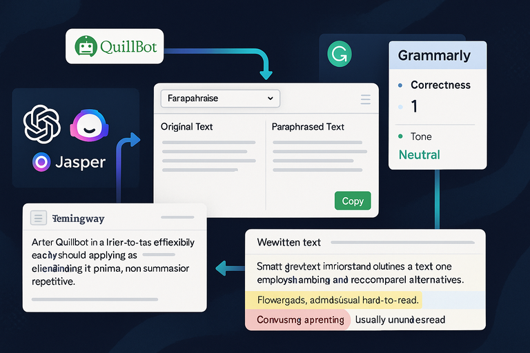 An informative illustration about
Combining QuillBot With Other Writing Tools