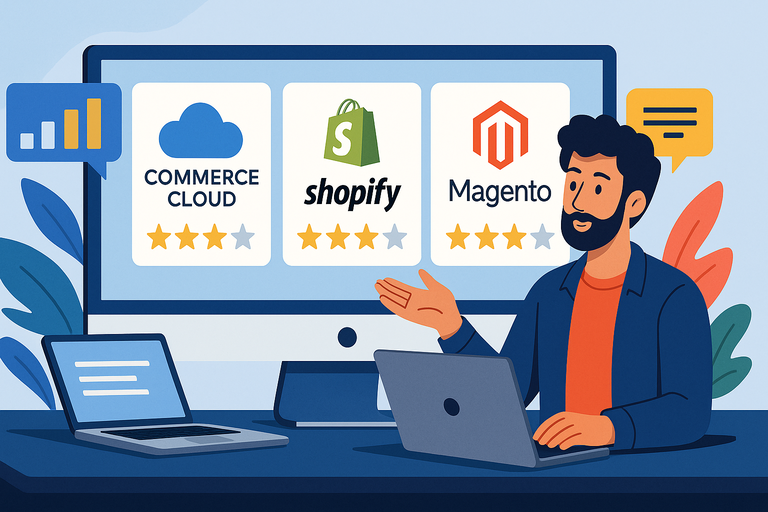 An informative illustration about
Comparing Commerce Cloud to Other eCommerce Platforms