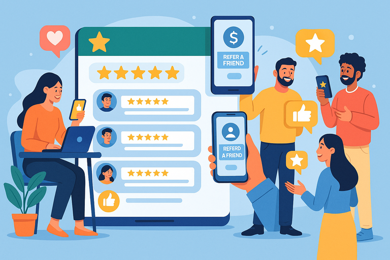 An informative illustration about
Encourage Customer Reviews And Referrals