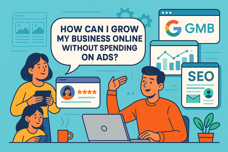 How Can I Grow My Business Online Without Spending on Ads? An informative illustration about How Can I Grow My Business Online Without Spending on Ads?
