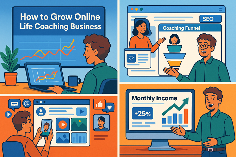 You are currently viewing How to Grow Online Life Coaching Business and Boost Monthly Income