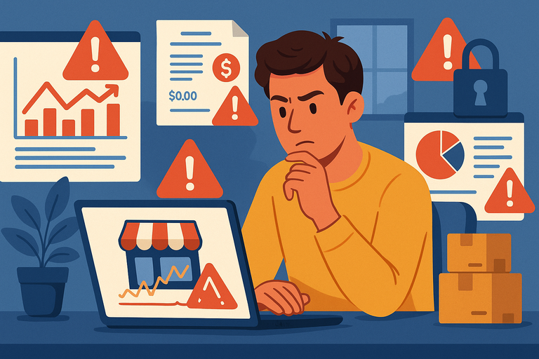 An informative illustration about
Identifying Red Flags Before Buying an Ecommerce Business