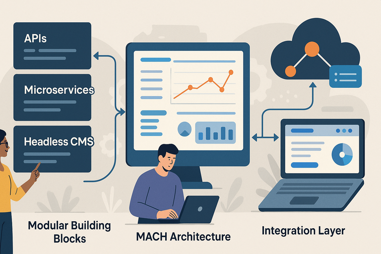 Composable Commerce Explained: The Future of Online Stores An informative illustration about
Key Components That Power Composable Commerce