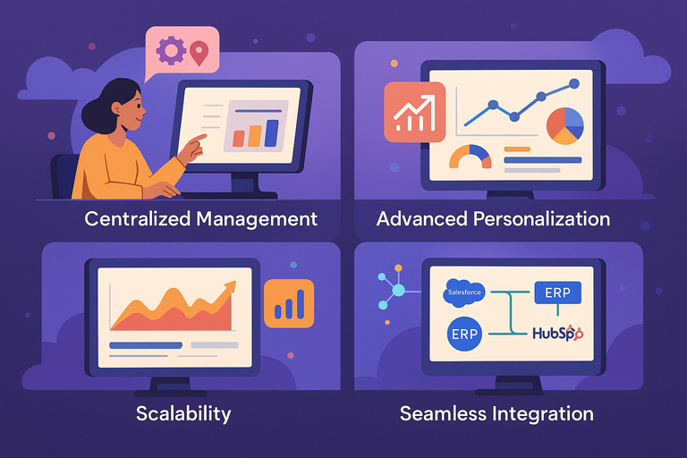 An informative illustration about
Key Features That Make Commerce Cloud Powerful