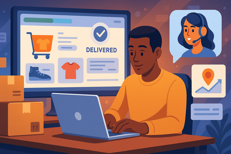 An informative illustration about
Managing Orders, Shipping, And Customer Experience