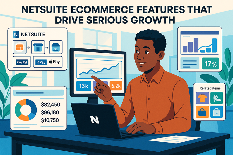 An informative illustration about NetSuite Ecommerce Features That Drive Serious Growth