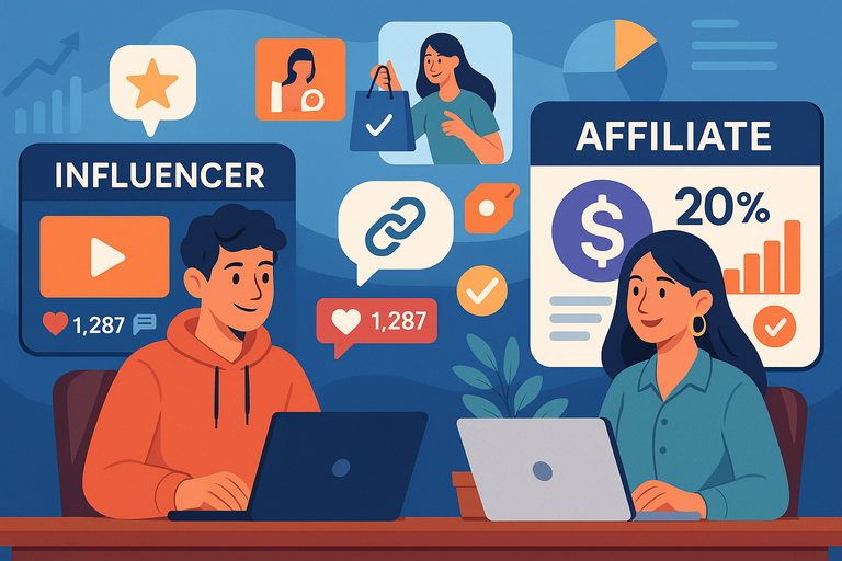 An informative illustration about
Partner with Influencers and Affiliates