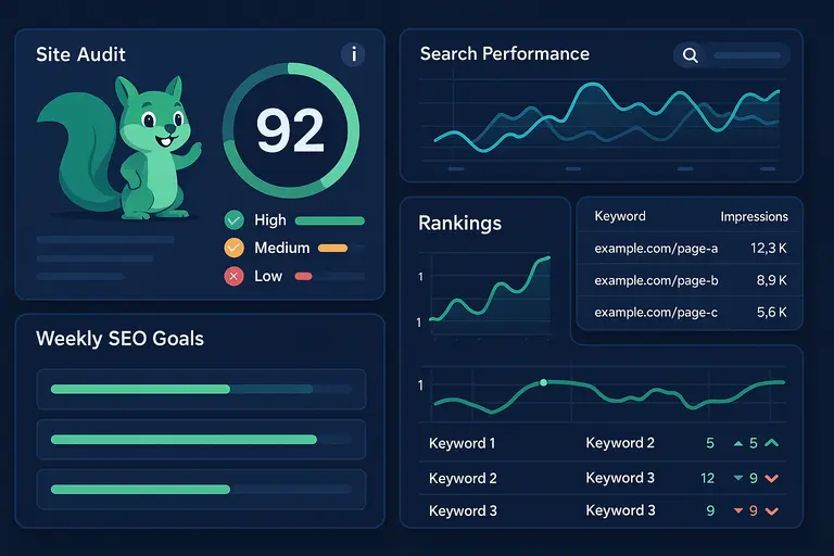 An informative illustration about
Squirrly Plugin SEO Audits And Performance Monitoring