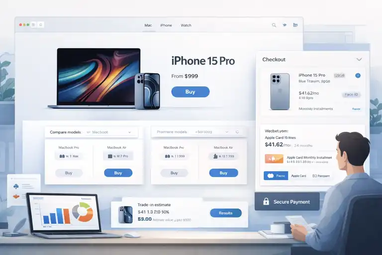 An informative illustration about Apple: Minimalist Ecommerce That Drives Premium Sales