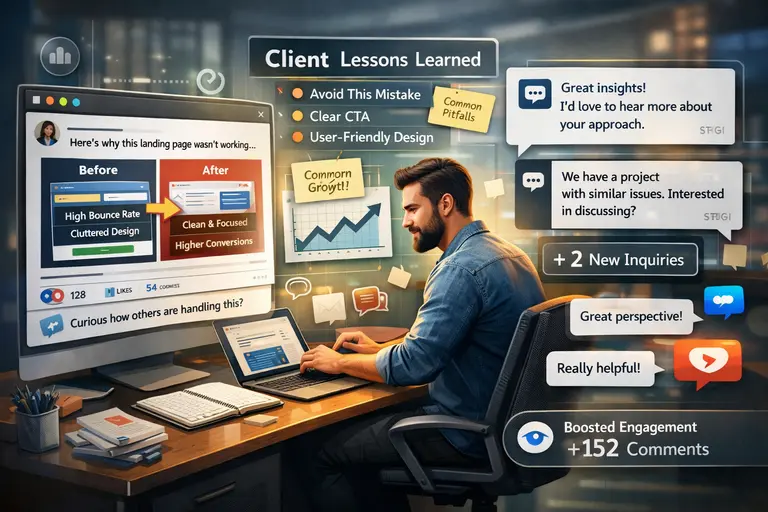 An informative illustration aboutAttract Clients By Posting Insight, Not Promotion