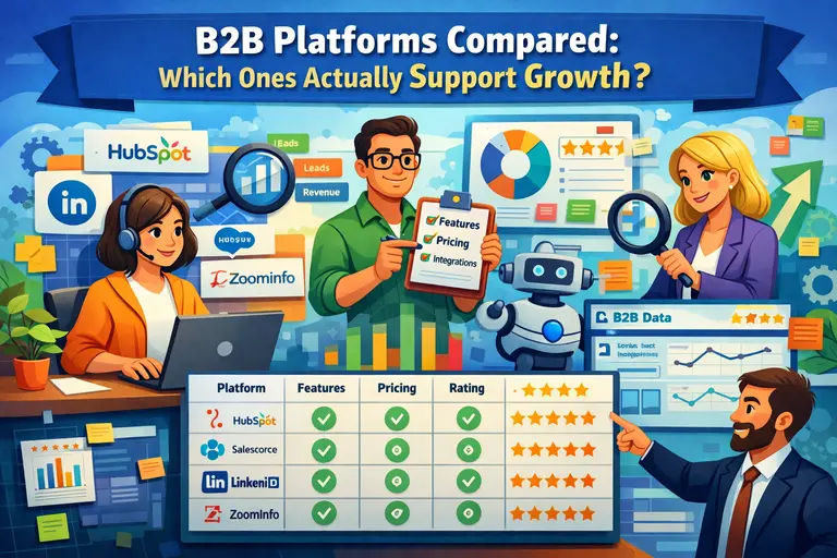 An informative illustration about B2B Platforms Compared: Which Ones Actually Support Growth?