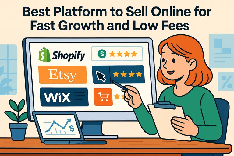 An informative illustration about Best Platform to Sell Online for Fast Growth and Low Fees