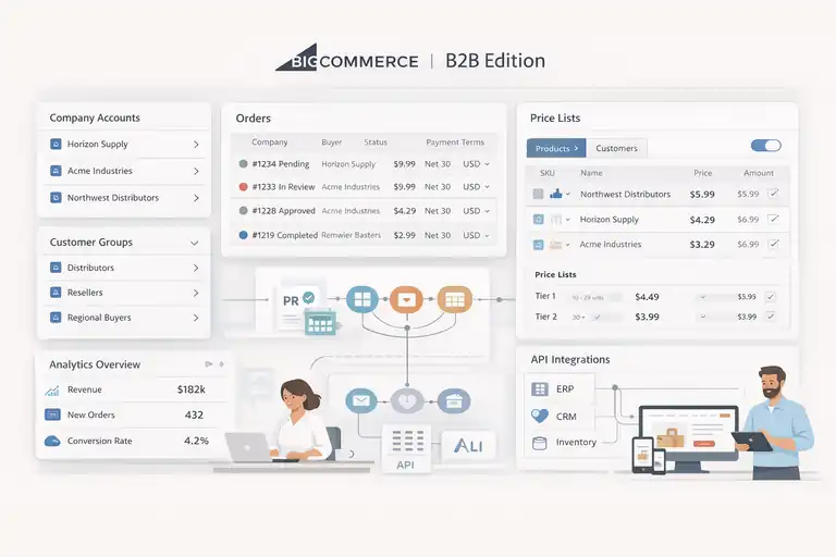 An informative illustration about BigCommerce B2B Edition For Scalable Mid-Market Growth