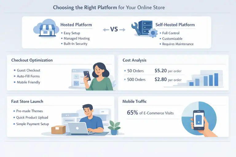 An informative illustration about Choosing the Right Platform for Creating an Online Store