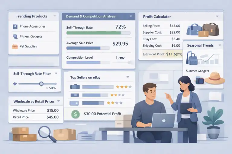 Salehoo eBay Dropshipping: Can You Make Profits Fast? An informative illustration about Choosing the Right Products for Quick eBay Sales