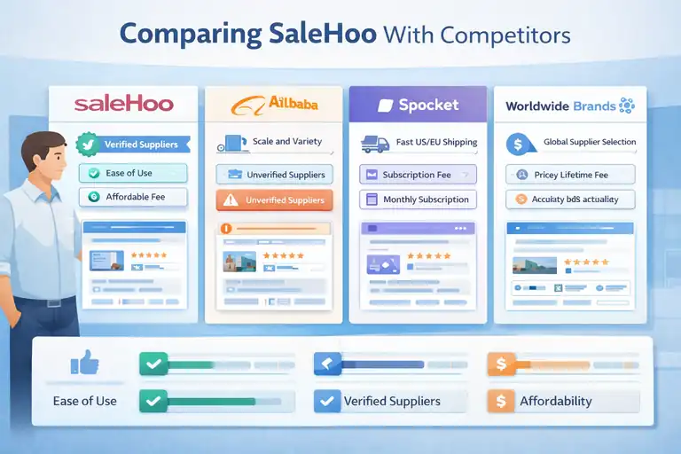 An informative illustration about
Comparing SaleHoo With Competitors