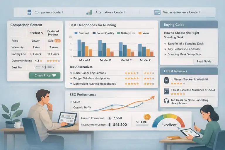 An informative illustration about Content-Led Ecommerce SEO That Attracts Ready Buyers