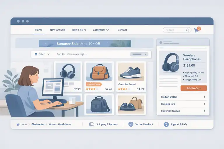 An informative illustration about Creating A Website To Sell Products With Clear Structure