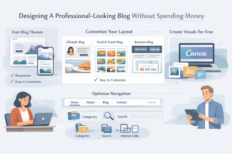 An informative illustration about Designing A Professional-Looking Blog Without Spending Money